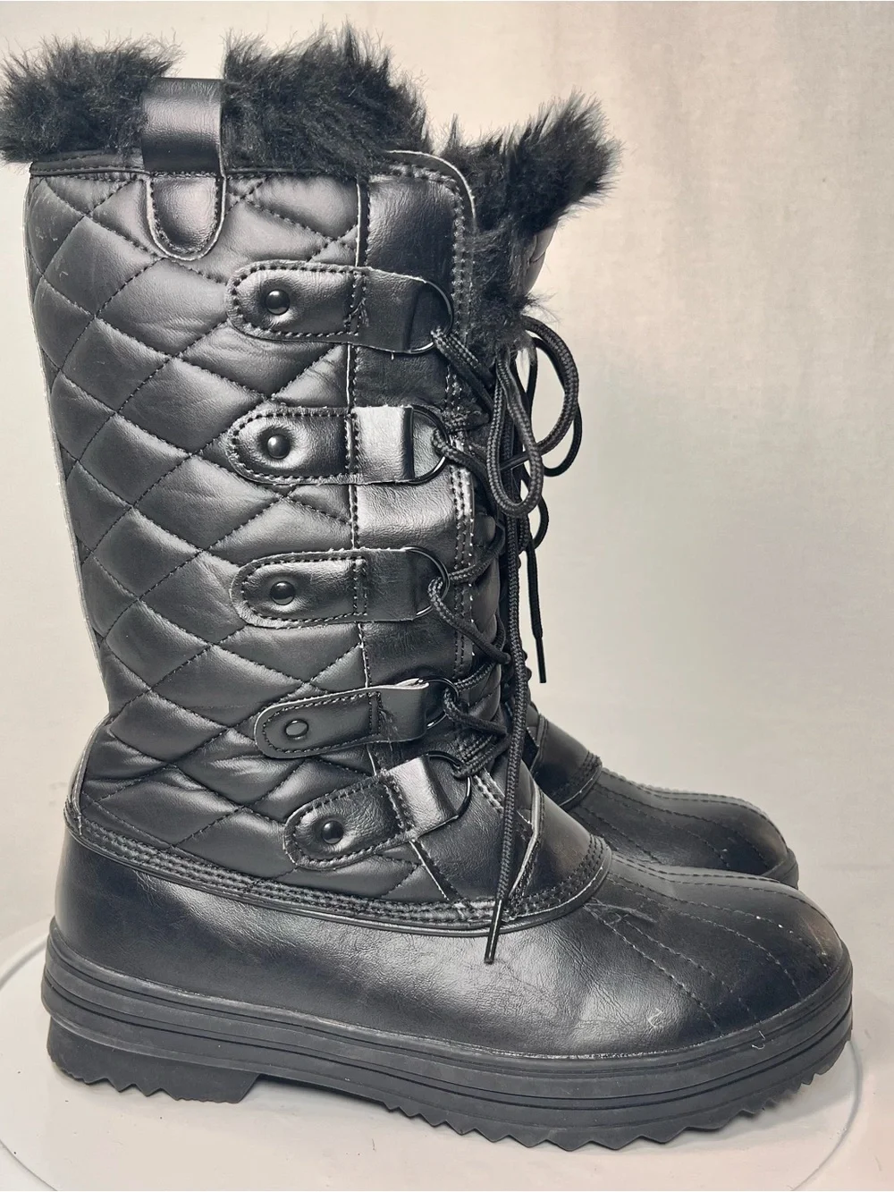 POLAR Hiking Duck Winter Walking Mid Calf Muck Thermal Quilted Boots Women’s 11